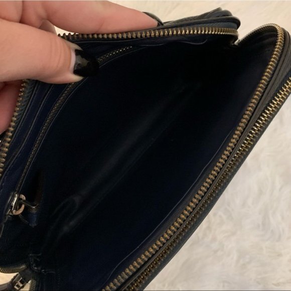 Prada Saffiano Leather Zippered Travel Organizer Blue & Burgundy - Picture 12 of 16